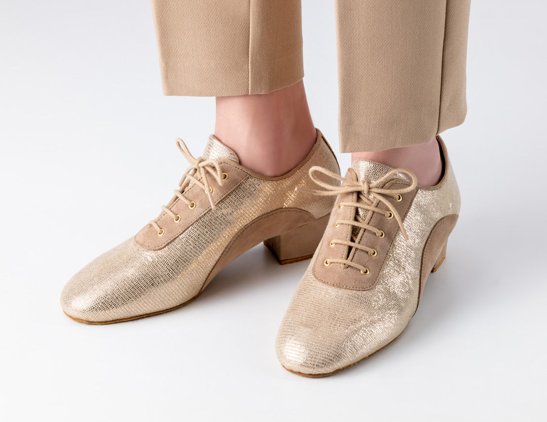 Werner kern Brienne Printed leather / Suede – beige / gold