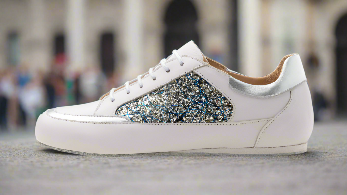 Werner Kern carol Nappa leather / Brocade – silver / white