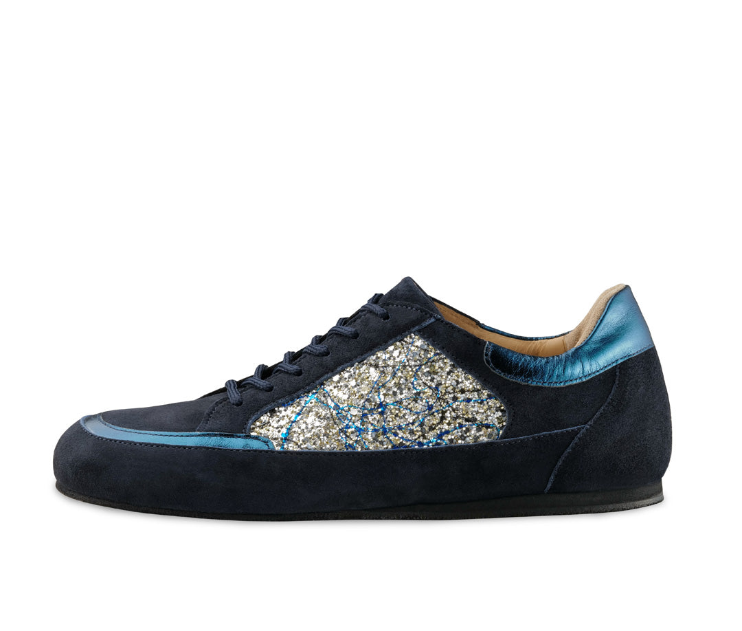 Werner Kern Carol Nappa leather / Brocade / Goat suede – blue / silver