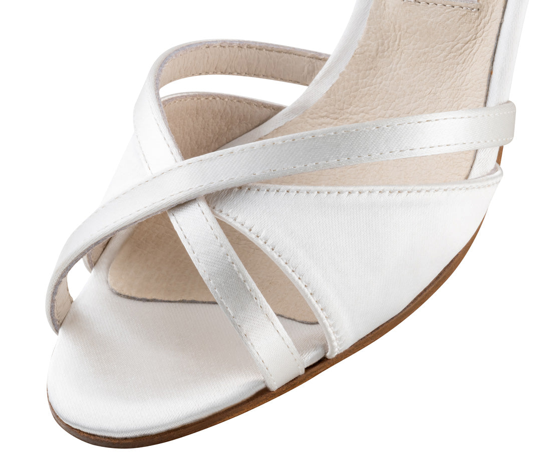 Werner Kern July 6,5 white satin with outside sole