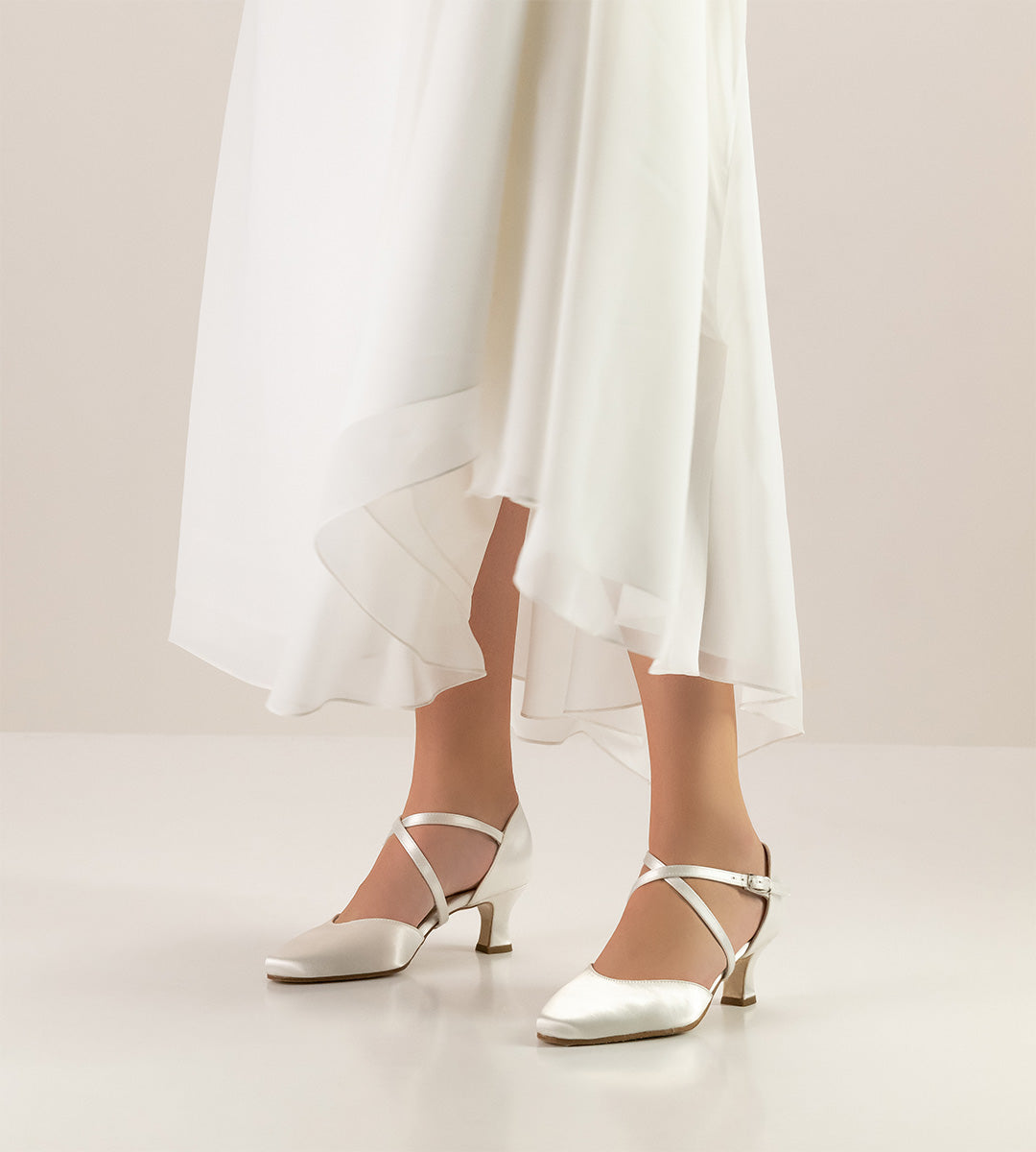 Werner kern Patty 5,5 Satin white with outside leather sole